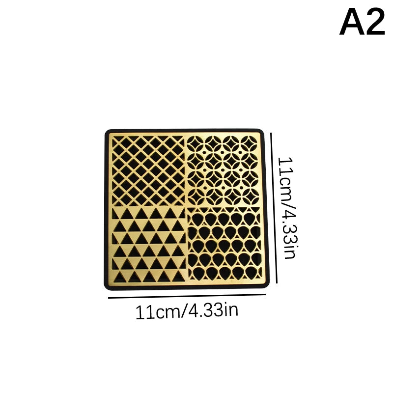 Ice Cube Design Plate Food Grade Brass Ice Stamp Mold Ice Printing Bar Bartender Whiskey Pressing Stamping Square Tray