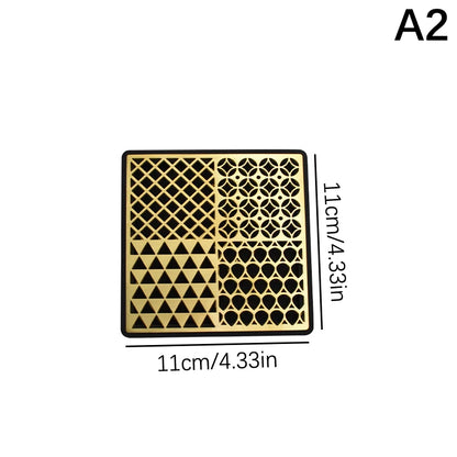 Ice Cube Design Plate Food Grade Brass Ice Stamp Mold Ice Printing Bar Bartender Whiskey Pressing Stamping Square Tray