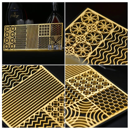 Ice Cube Design Plate Food Grade Brass Ice Stamp Mold Ice Printing Bar Bartender Whiskey Pressing Stamping Square Tray