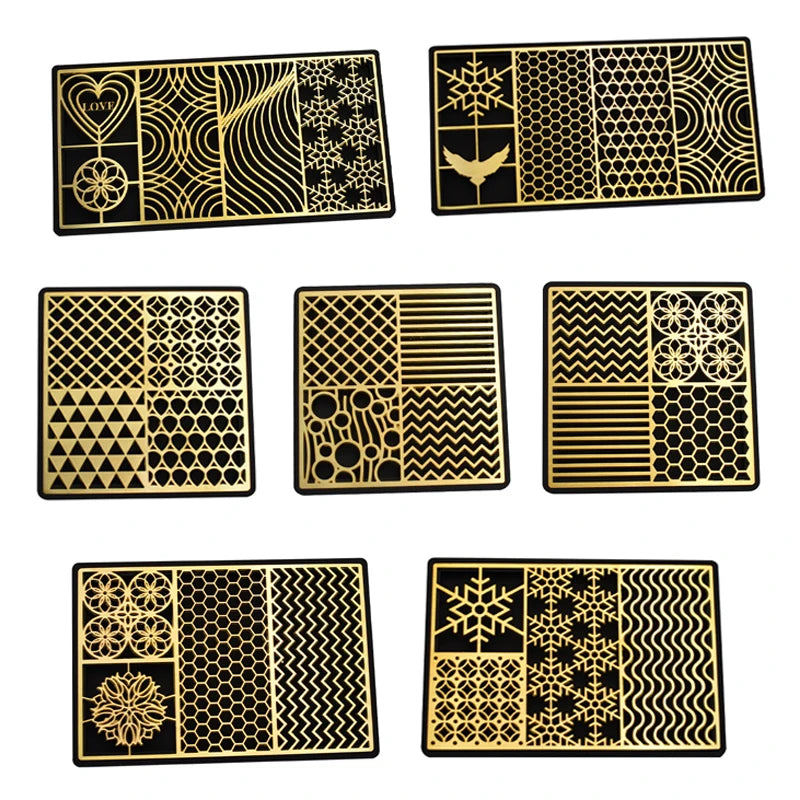 Ice Cube Design Plate Food Grade Brass Ice Stamp Mold Ice Printing Bar Bartender Whiskey Pressing Stamping Square Tray